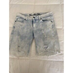 Women’s Vanilla Star Denim Bermuda Distressed Stretch Light Shorts SZ 9